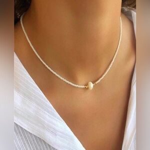 NEW White Freshwater Pearl and Bead Necklace